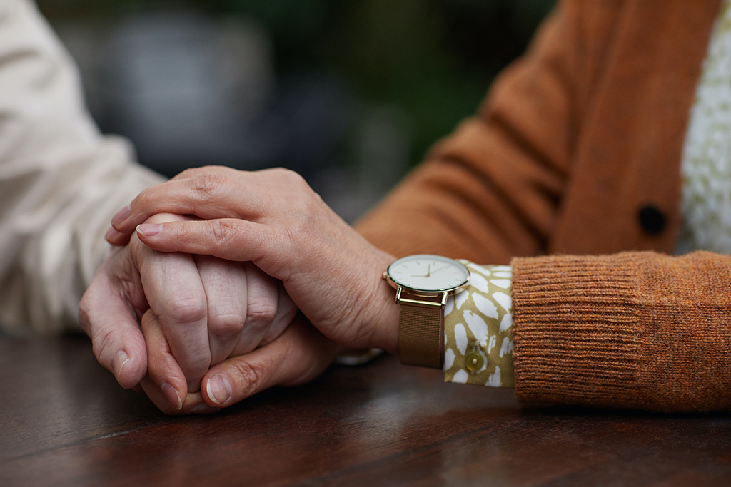 close-up of hands holding
